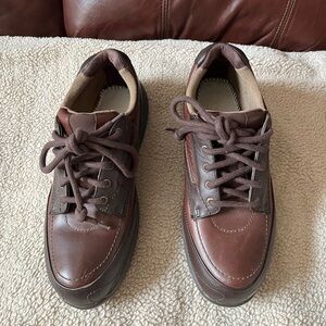 PW Minor Black and Brown Genuine Leather Work Sneaker. This shoe is a lace up.